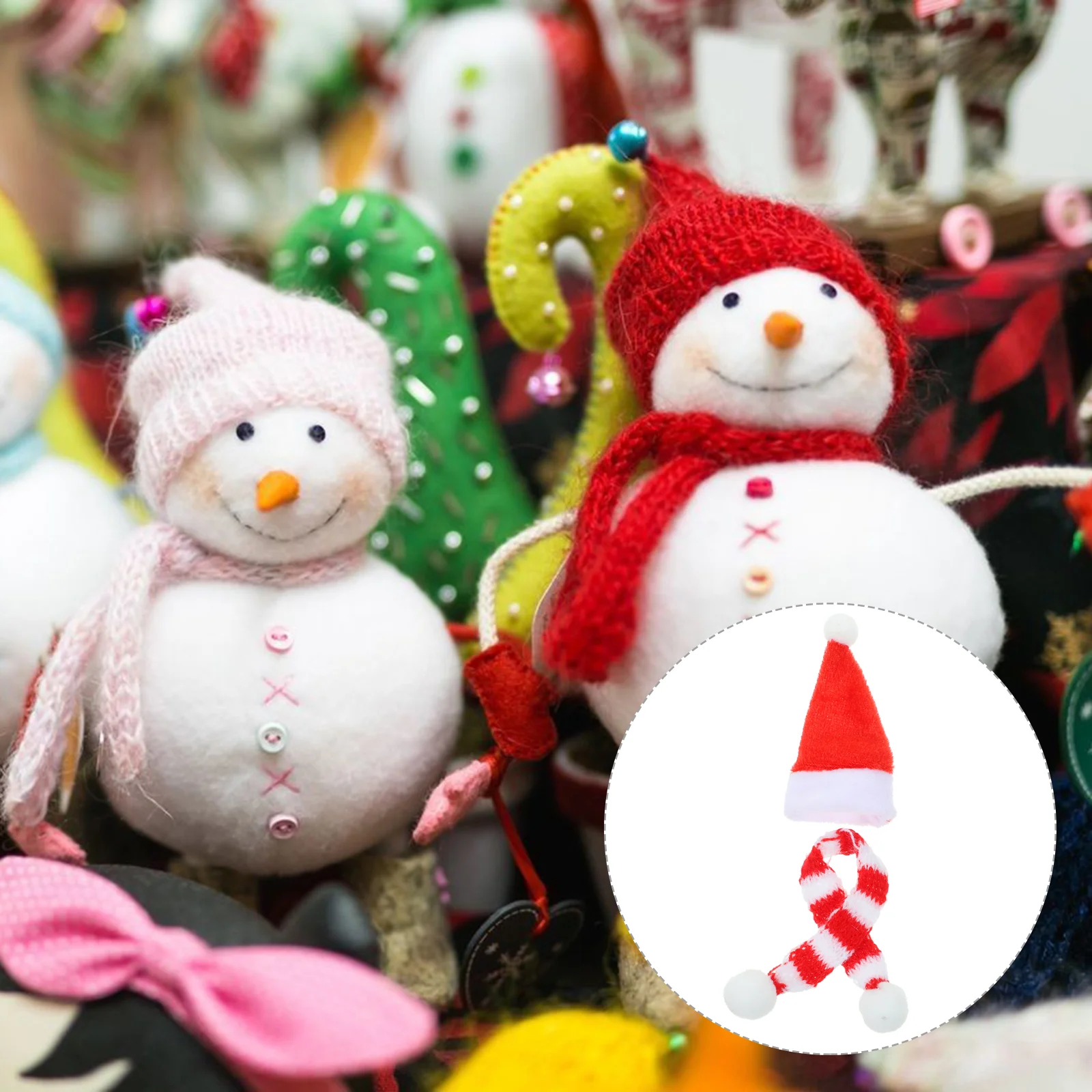 20 шт. Рождественская шапка в клетку Ноэль шапки украшения кукольный домик куклы