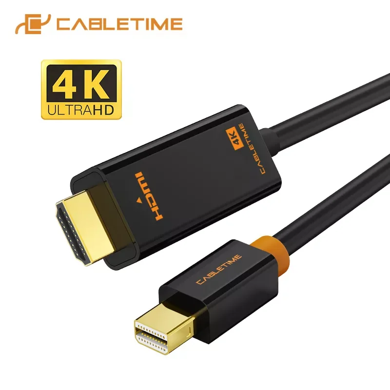 

Mini Displayport to HDMI Cable Mini DP 1.2 Thunderbolt Displayport to HDMI Cable 1080P for Surface pro 6 TV C054