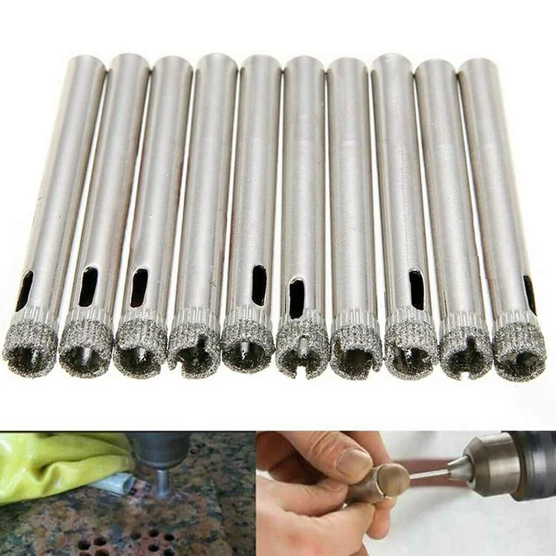 

100Pcs Diamond Coated Drill Bit Set 6Mm/8 Mm Diamond Tipped Hole Saw