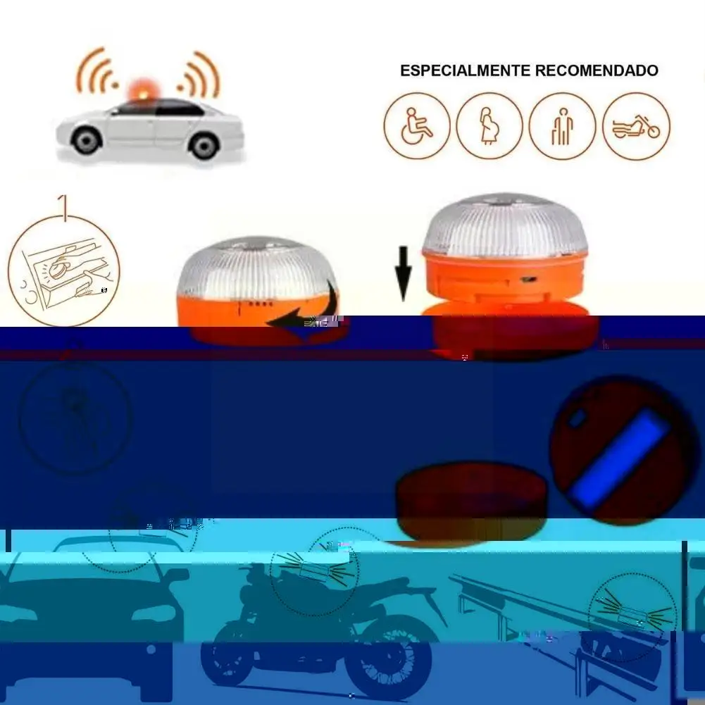 Аварийный светильник v16, одобренный dgt, с поддержкой зарядки от USB в машине с индукционным магнитным мигалкой B4T0 on.