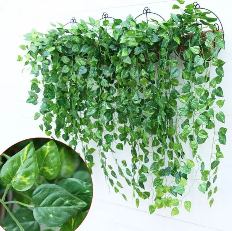 

10Pcs Green Artificial Fake Hanging Vine Plant Leaves Foliage Flower Garland Home Garden Wall Hanging Decoration IVY Vine Supply