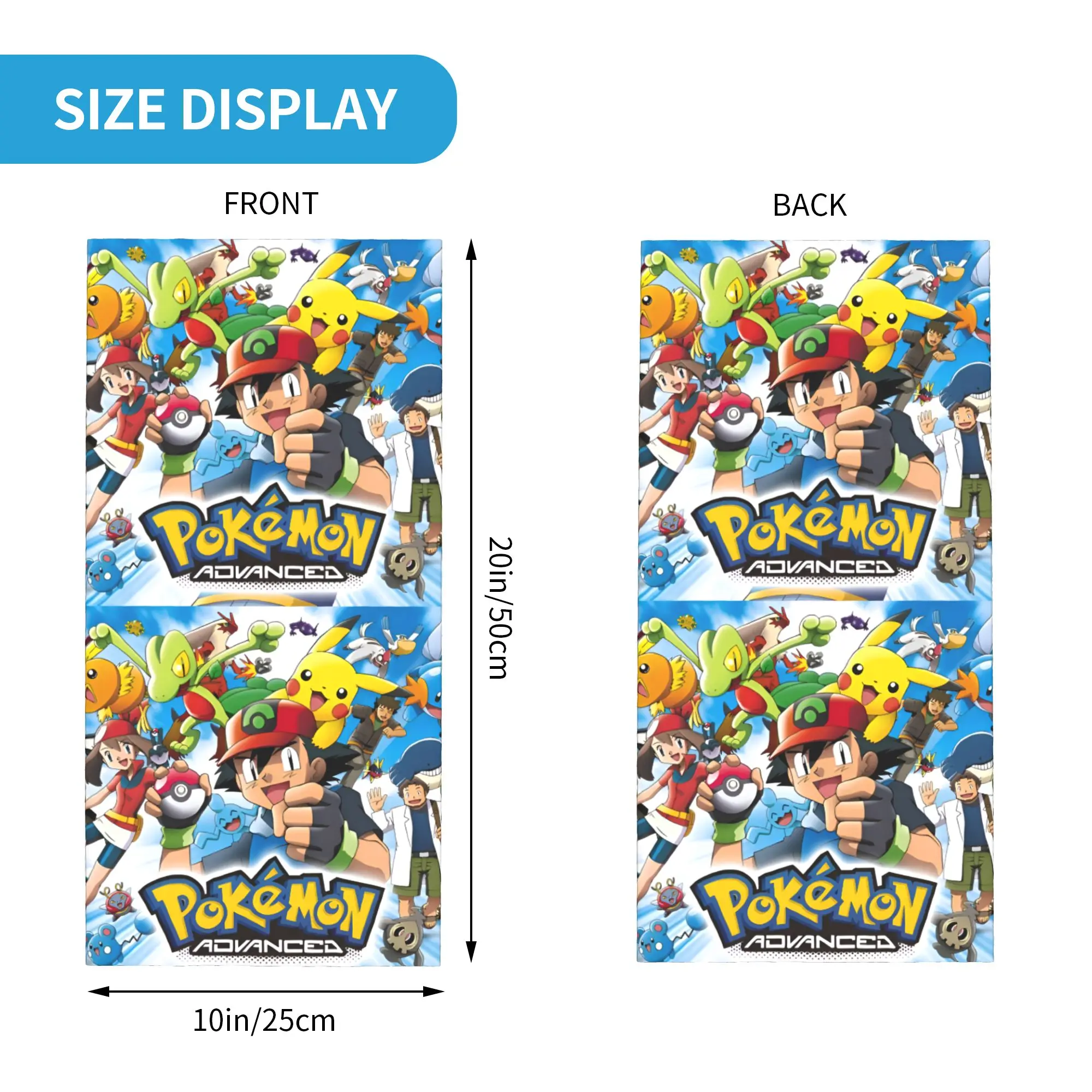 Фото Зимняя повязка на голову и шею Pokemoned P-Pikachus для женщин, многофункциональный шарф-труба для походов, аниме-бандана с мультяшным лицом, гетр Thunderbolt Kawaii №2