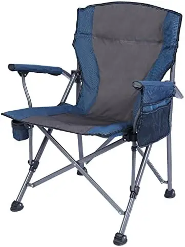 

Стул для кемпинга для взрослых сверхмощный 250/300/фунтов, прочная стальная рама, уличные стулья для кемпинга, портативный стул для газона с высокой спинкой и