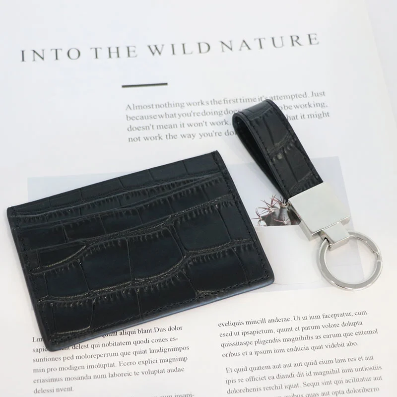 Free Custom Initial Letters Leather Keychain For Women Men Car Key Crocodile Pattern Key Holder High Grade Keychain Key Ring