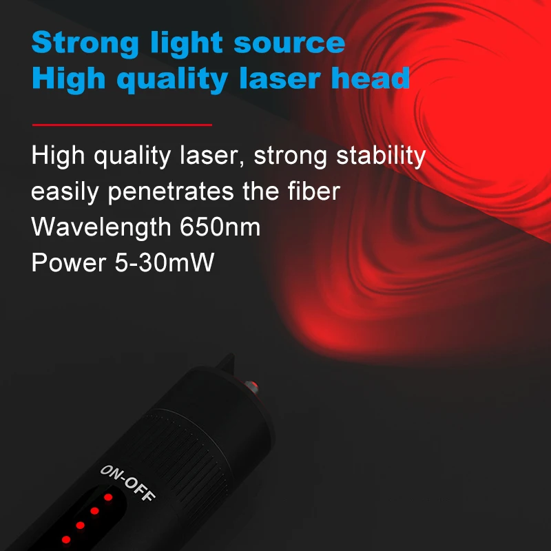 OPTFOCUS Visual Fault Locator Lithium Battery 30KM Optical Fiber Cable Test Pen Powerful Laser USB Charging Free Shipping