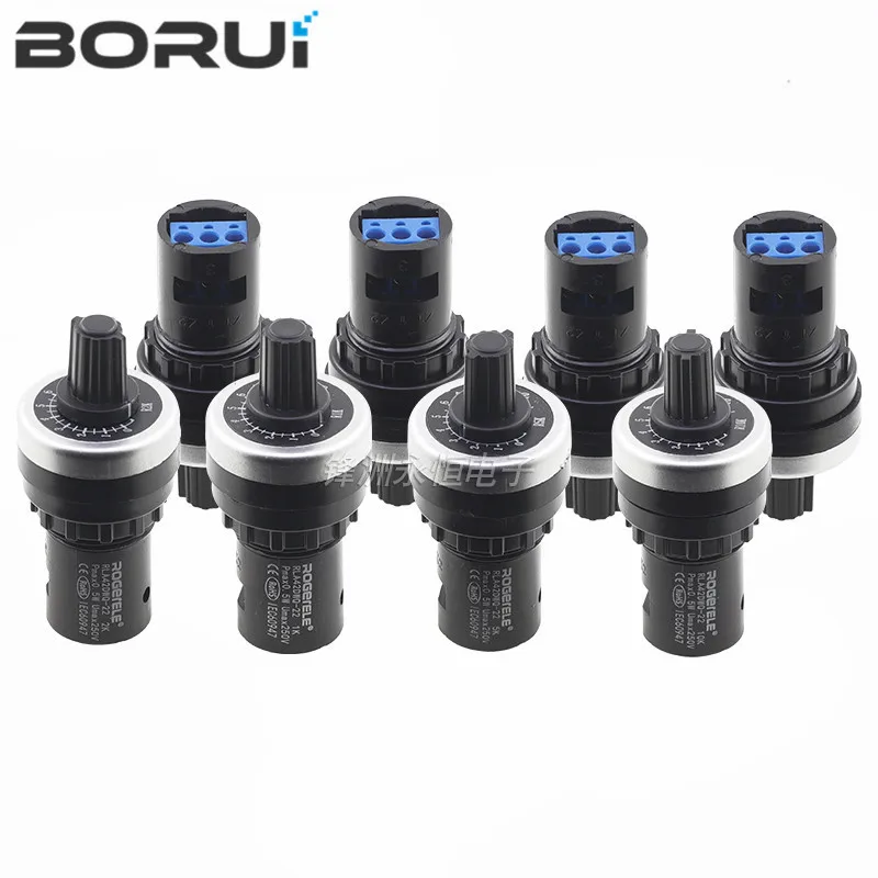 Фото LA42DWQ-22 1K 2K 5K 10K 20k 50k 500k 22mm Diameter Pots Rotary Potentiometer Converter Governor Inverter Resistance Switch №3