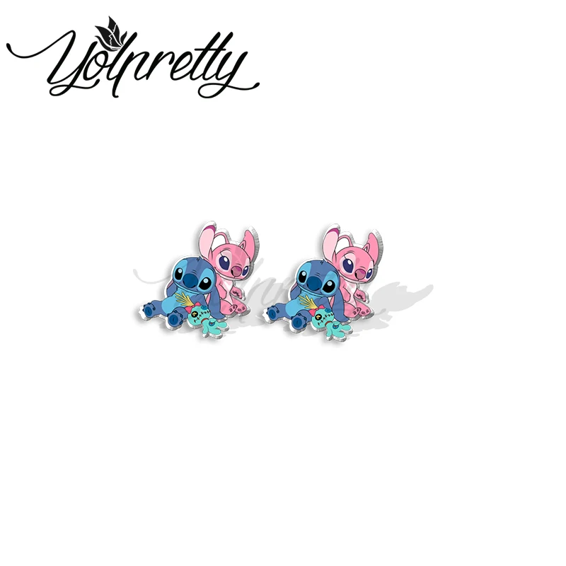 Женские акриловые серьги-гвоздики в виде ангелов |