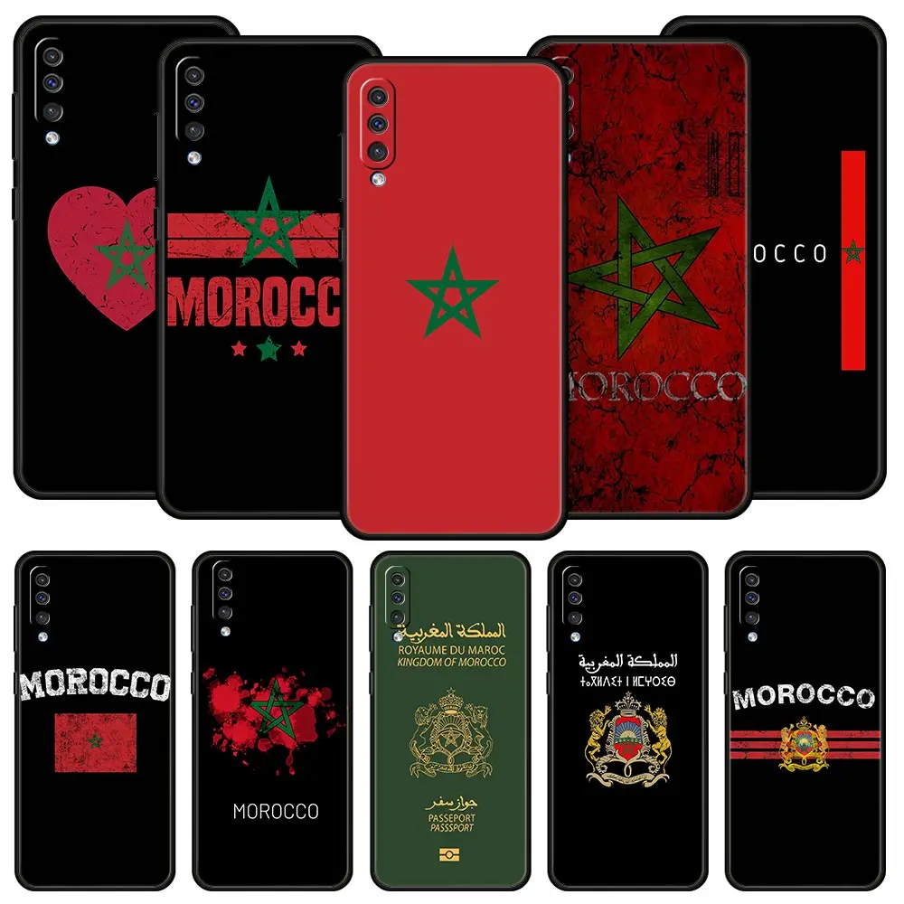 

Morocco Flag Passport Phone Case For Samsung A52 A12 A32 4G A22 5G A30 A50 A10 A20e A72 A70 A04 A02 A04s A10s A20s A40 A42 Cover