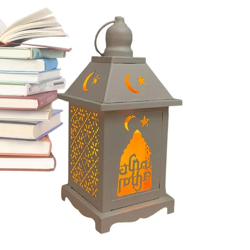 

Eid Al Adha деревянные украшения Kareem Decoration Светодиодный лампа-фонарь для дома, исламские аксессуары, праздничный подарок