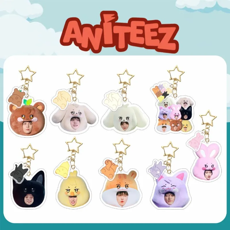 Фото KPOP 2024, брелок ANITEEZ Merch для женщин и мужчин, Kawaii, модный акриловый брелок для ключей, держатель, подарки, автомобильная сумка, очаровательные аксессуары №1
