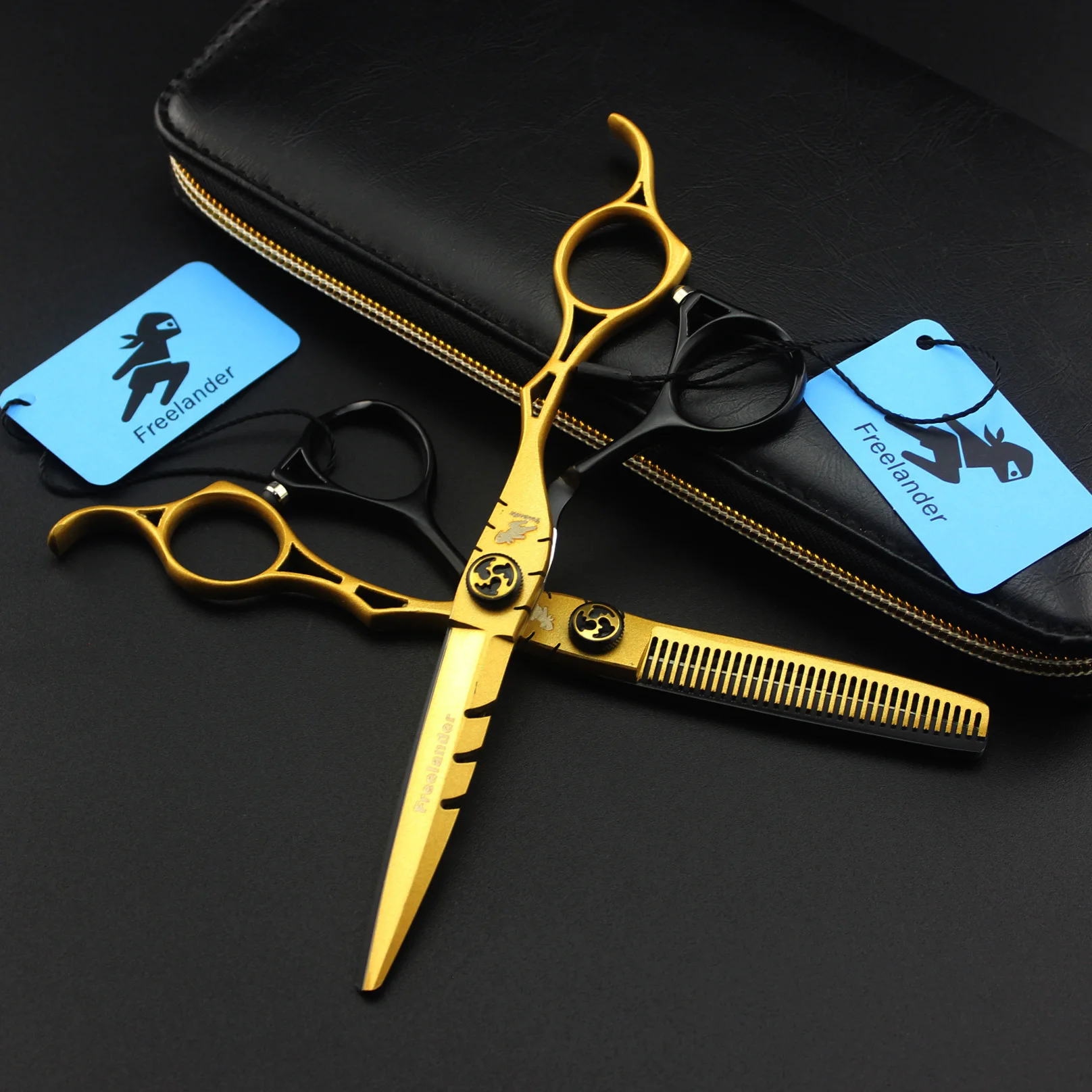 

Профессиональные ножницы для парикмахерской, с золотистой ручкой, 6,0 дюйма, 10-15% дюймов