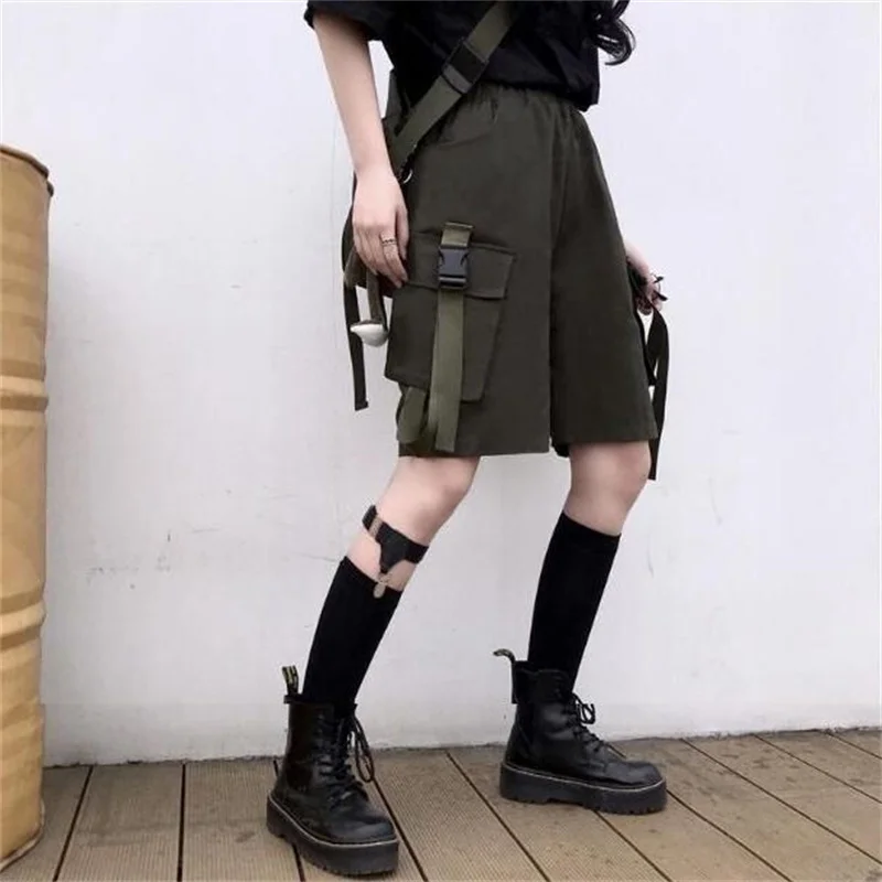 Oversized Shorts Men Cargo Shorts Big Pocket Quick Dry Joggers Wide-Leg Loose Casual Couple Overalls Short Pants Street Clothes
