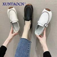 2022 new women loafers leisure flats leather slip on soft ballet bowtie womens shoe spring autumn zapatillas muje