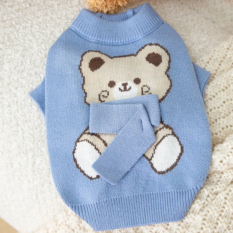 Knitting Wool Autumn Winter Medium Small Dog Cat Handmade Sweater Fashion Warm Shirt Kitten Puppy Sweet Pullover Chihuahua Pug