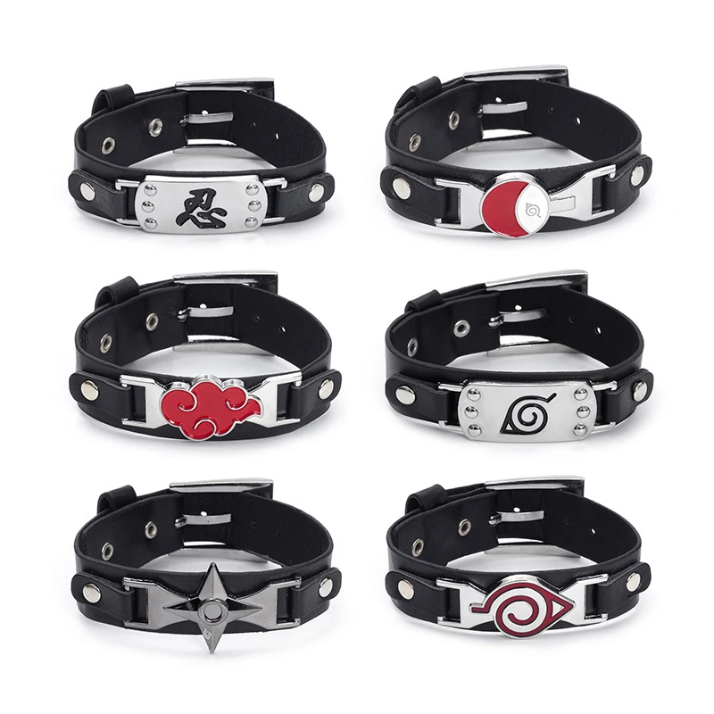 

Naruto Tribe Logo Wristband Cartoon Anime Figures Metal Bracelet Fashion Bangle Accessories for Men Children Birthday Toys Gifts