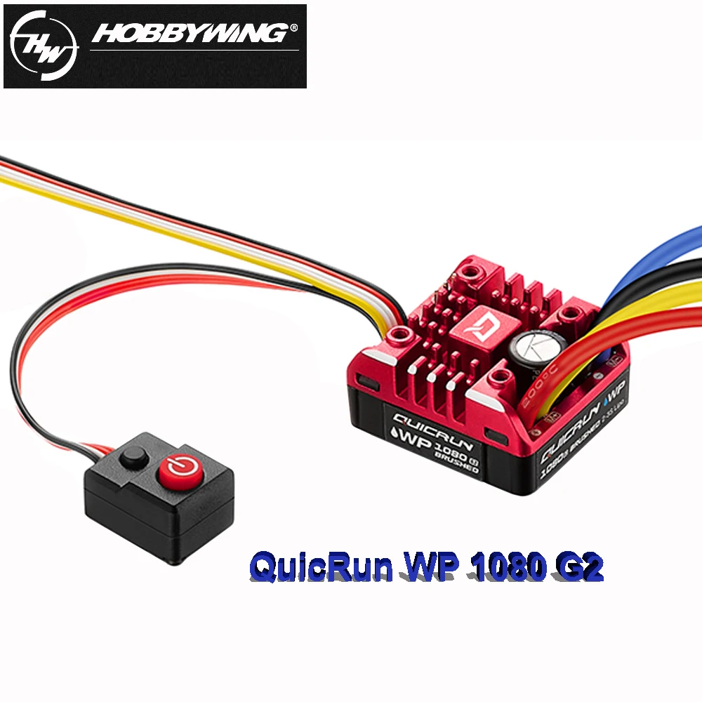 

Hobbywing QuicRun WP 1080 G2 80A 2-3S Brushed ESC With BEC Output 540&550 Brushed Motor For 1:10 Rock Crawlers/Vehicles/Car Toys