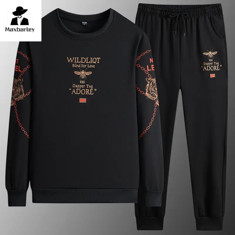 2023 Spring and Autumn Sports Set Men's Casual Fashion Loose fitting Men's Wear with One Set of Clothes Two Piece Set