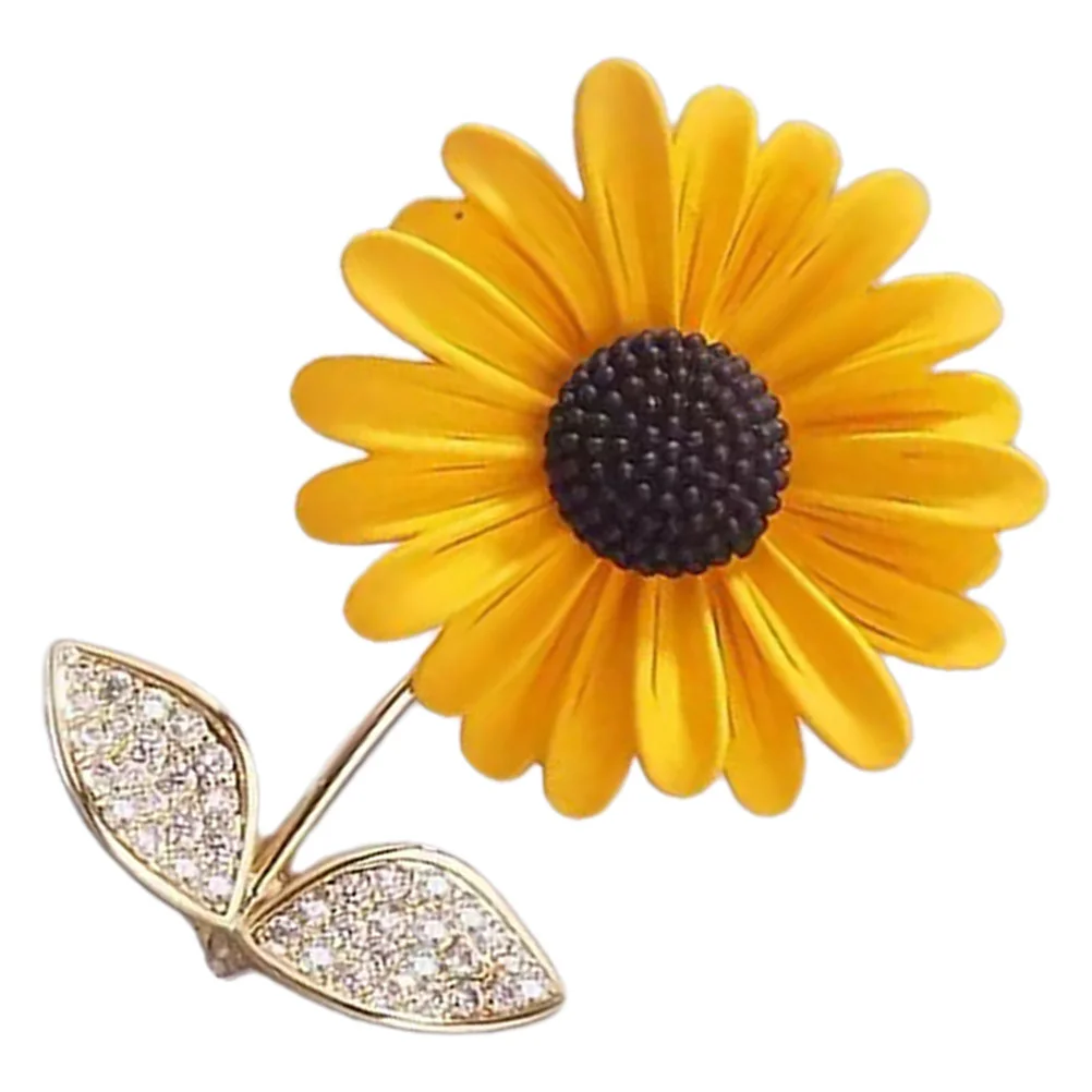 

Women's Sunflower Brooch Floral Jewelry Copper Design Pin Clothing Pins Vintage Girl Brooches Gift Miss Delicate