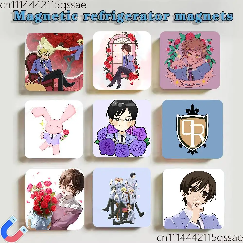Фото OHSHC O-Ouran High School Акриловые магниты на холодильник Квадратные наклейки Декор для кухни и офиса Креативный подарок на день рождения №1