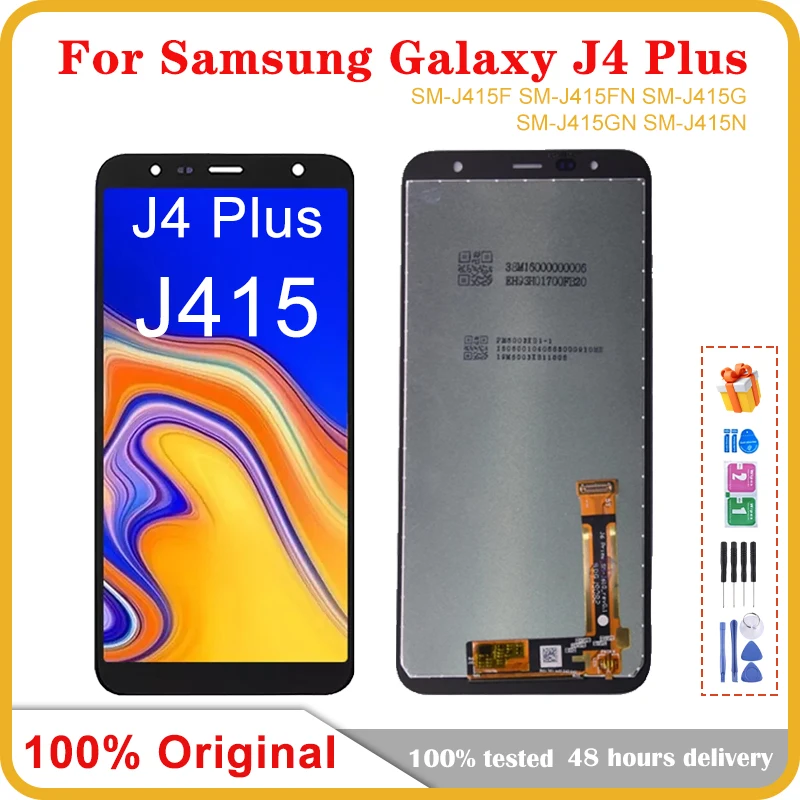 100% Оригинальный ЖК-дисплей 6,0 'для Samsung Galaxy J4 + 2018 J4 Plus J415 J415F J410, ЖК-дисплей с сенсорным экраном и датчиком 100% Оригинальный ЖК-дисплей 6,0 'для Samsung Galaxy J4 + 2018 J4 Plus J415 J415F J410, ЖК-дисплей с сенсорным экраном и датчиком
