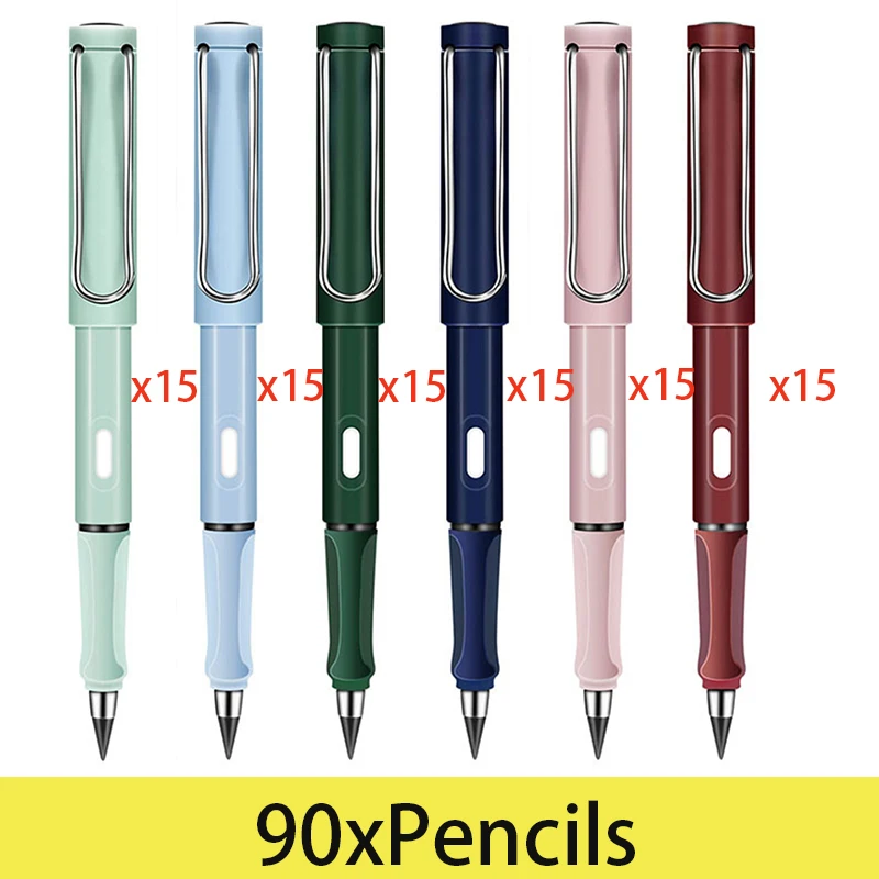 

90Pcs Ink-free Infinite Pencils Eternal Pencil With Eraser Children's Writing Sketching Painting
