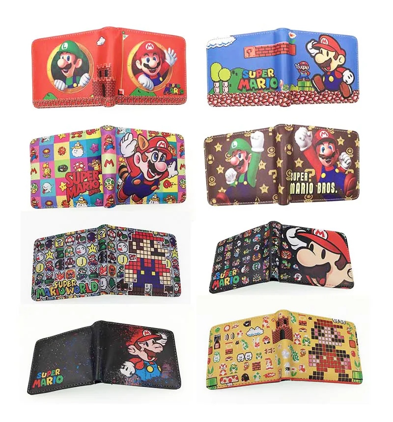 

Super Mario Short Wallet Animation Cartoon Short Half Fold Pu Wallet Fashion Personalized Wallet Cartoon Printing Mens Wallet