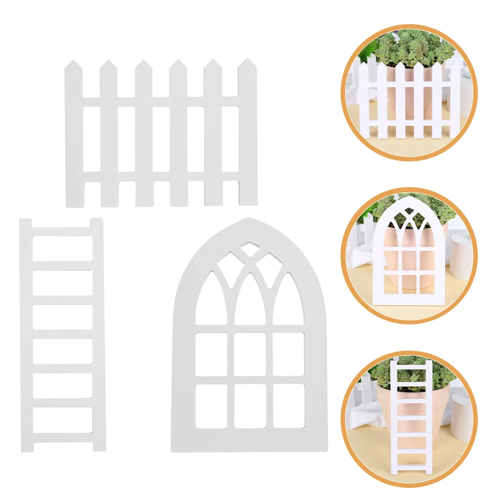 

3pcs Ladder Fence Window Shape Rustic Style Farmhouse Decor For Tiered Tray Valentine Tier Tray Decor for Party