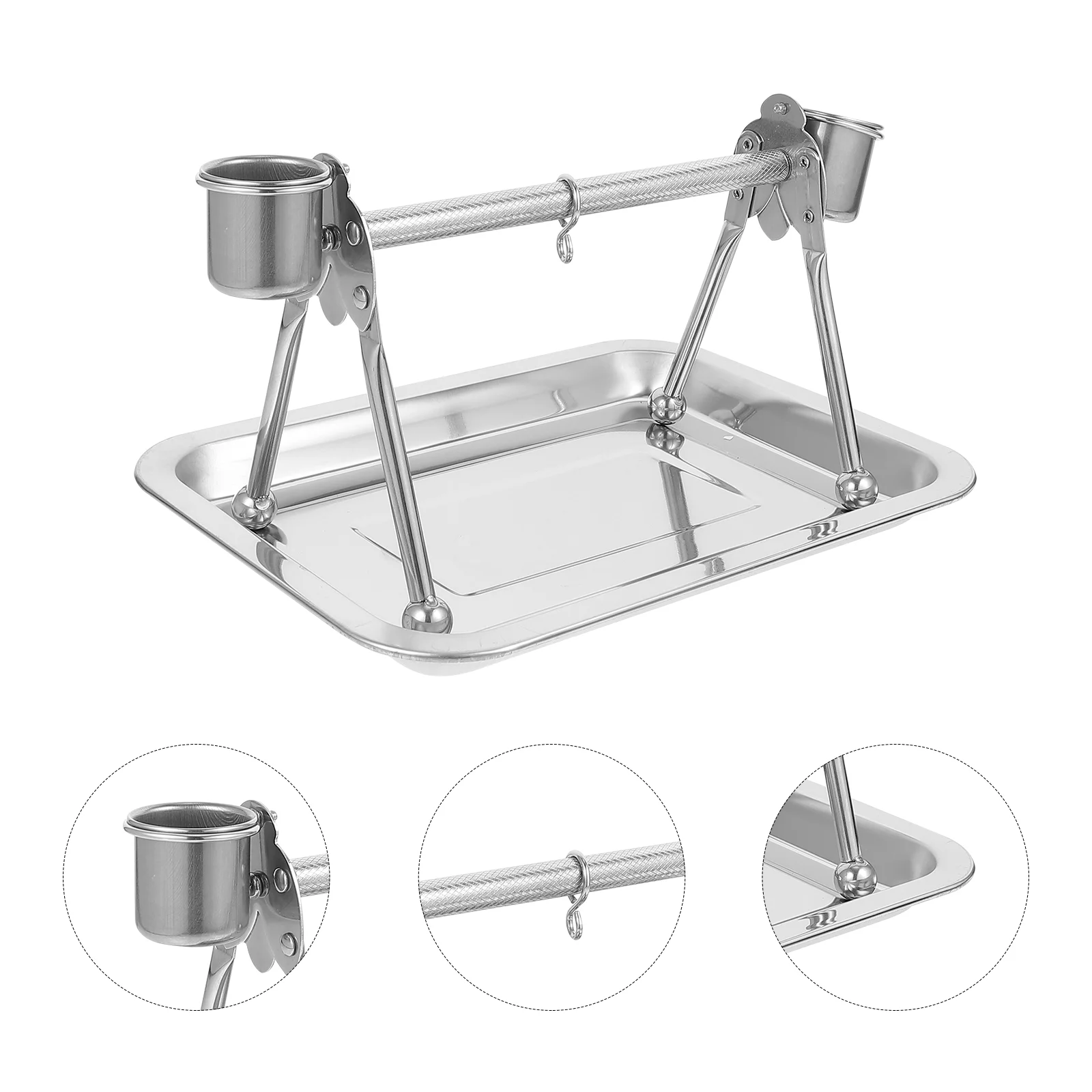 

Parrot Bird Stand Perchplay Gym Shelf Grind Stick Cage Platform Playground Table Standingrod Wooden Playing Rack Pet Tray Feeder