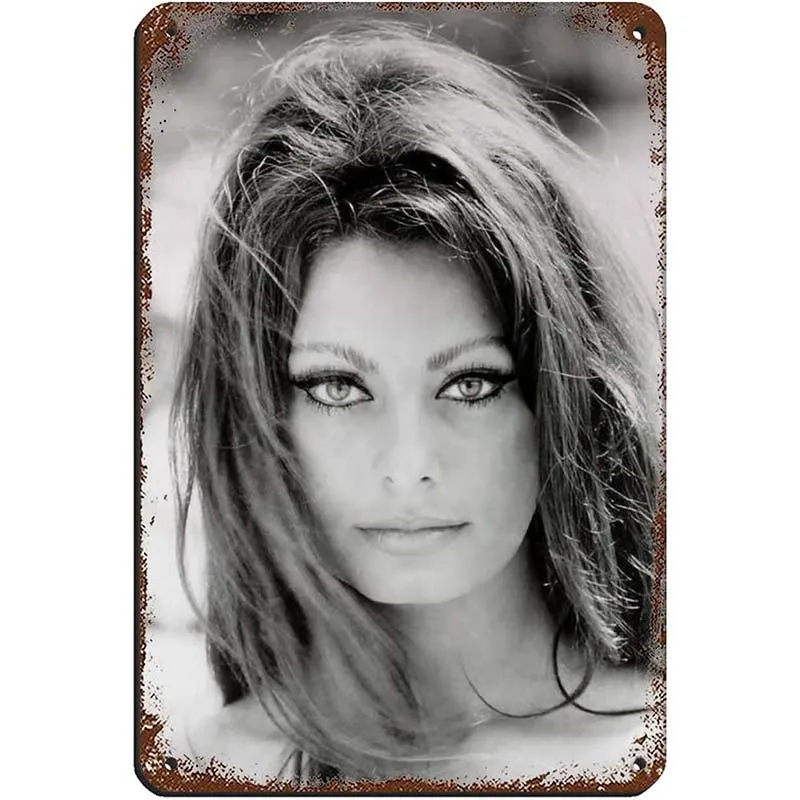 

Sophia Loren 8 Retro Poster Metal Tin Sign Chic Art Retro Iron Painting Bar People Cave Cafe Family Garage Poster Wall Decor