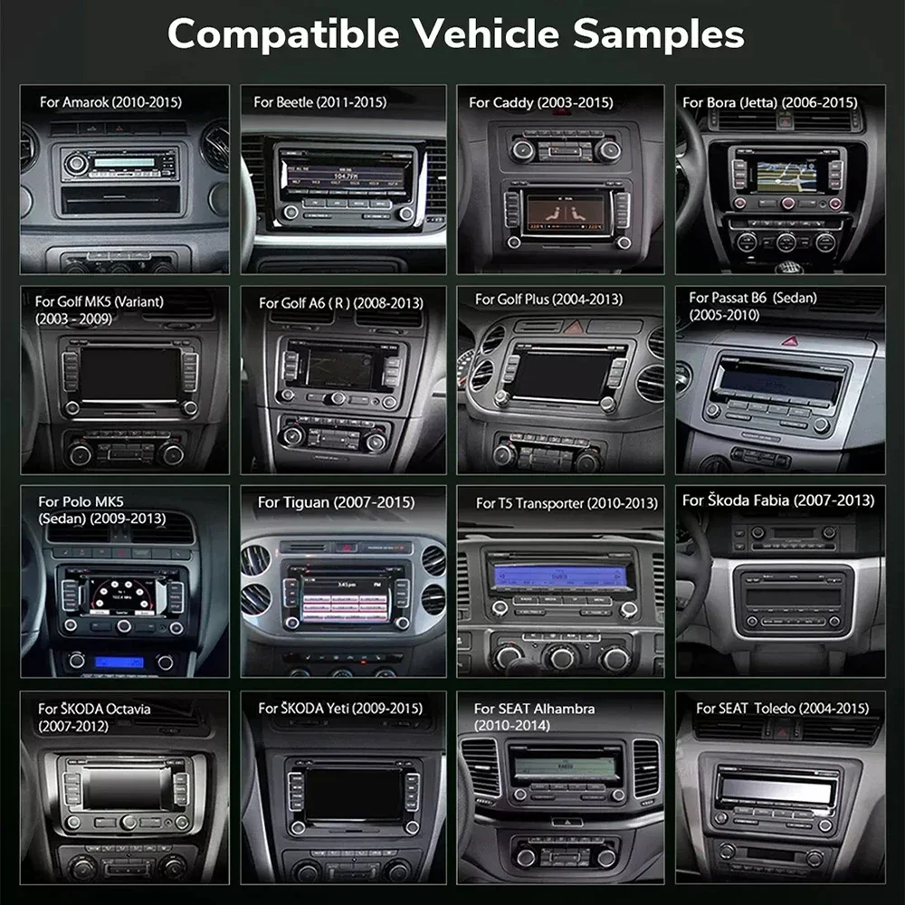 Фото Автомобильное радио Android 15, для VW T5 Jetta Passat B6 Golf MK6 Tiguan Touran Scirocco Skoda Rapid Octavia Leon Wireless Carplay Auto №3