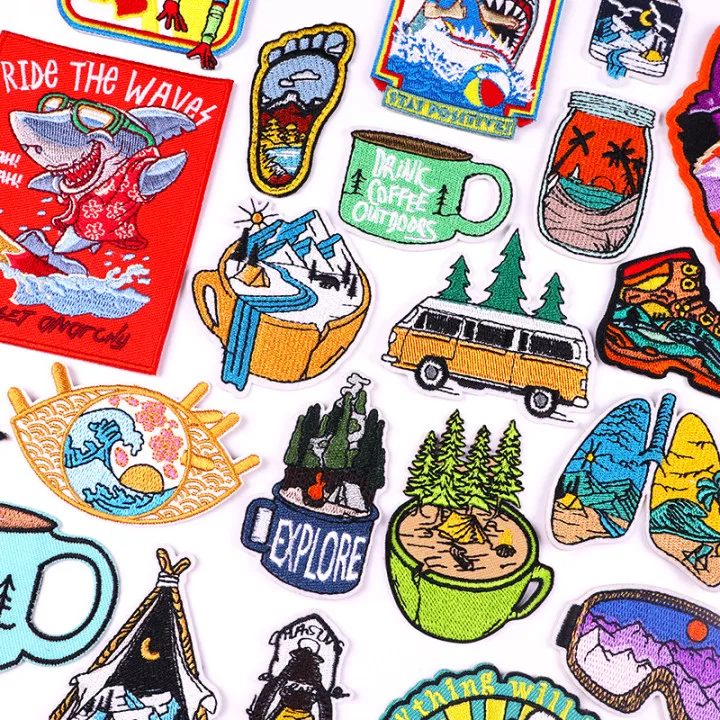 

Outdoor Adventure Patch Embroidered Patches On Clothes Iron On Patches For Clothing Mountain Travel Patch For Clothes Stickers