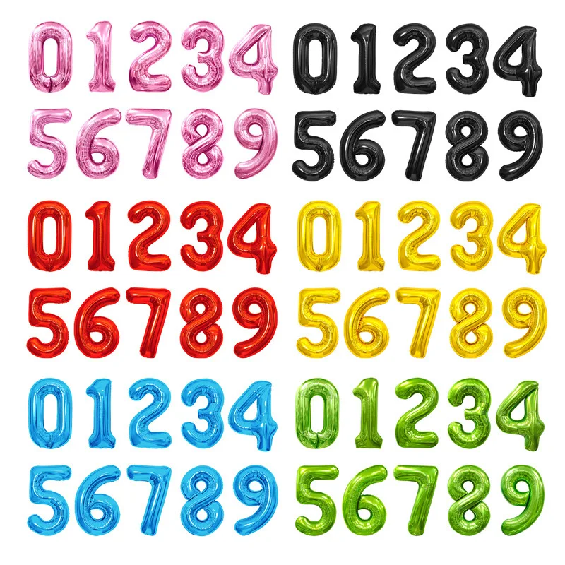 Цветные цифры для воздушных шаров
