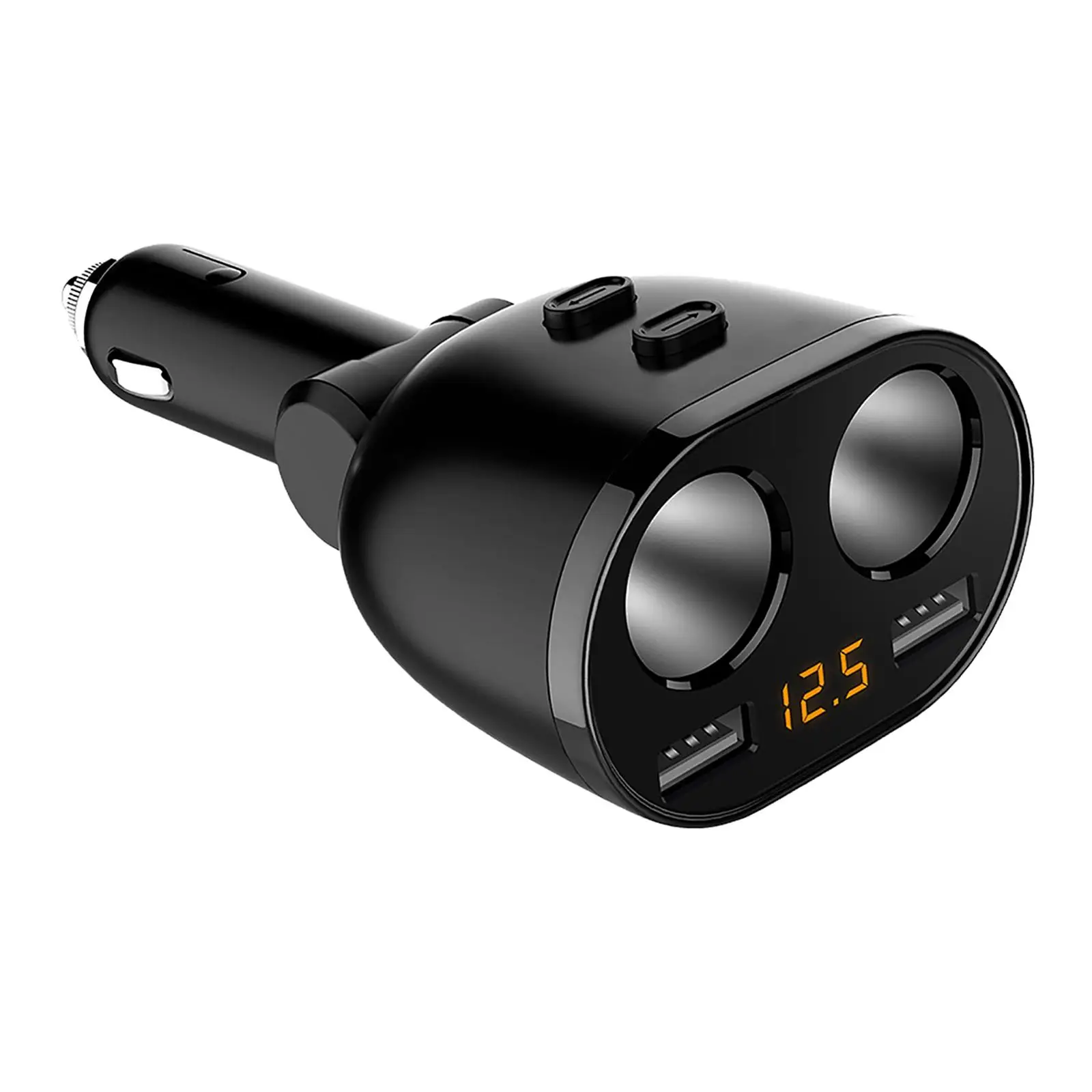 

Dual USB Two Cigarette Lighter Power Adapter Charger LED Display Socket Splitter Fit for Phones Camera Bluetooth Headset