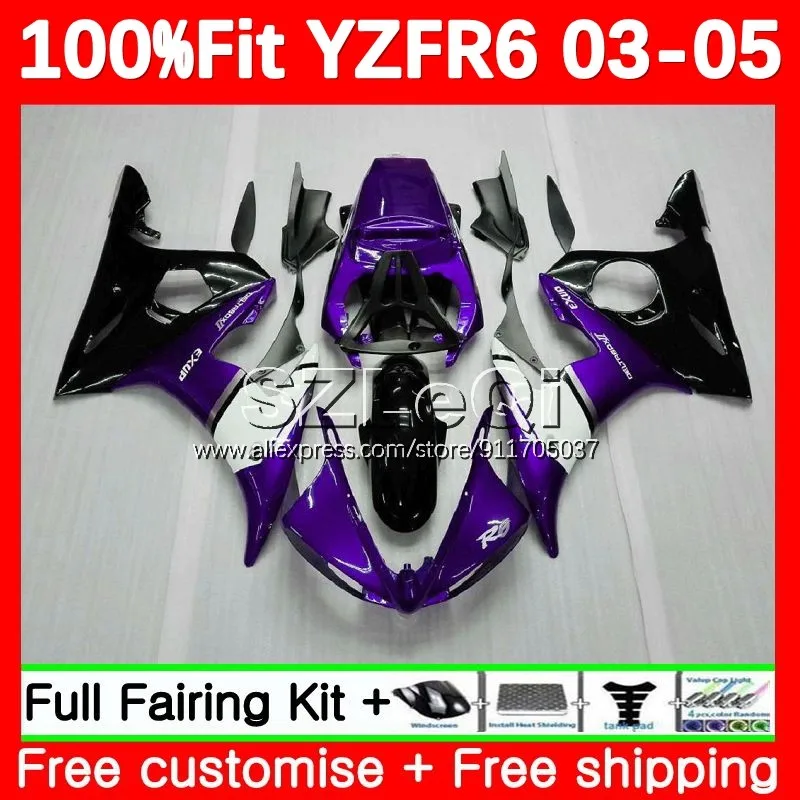 

hot purple Injection OEM For YAMAHA YZF-R6 YZF600 YZF R6 YZF 600 R 6 CC YZF-600 YZFR6 03 04 05 2003 2004 2005 Fairing 123LQ.118