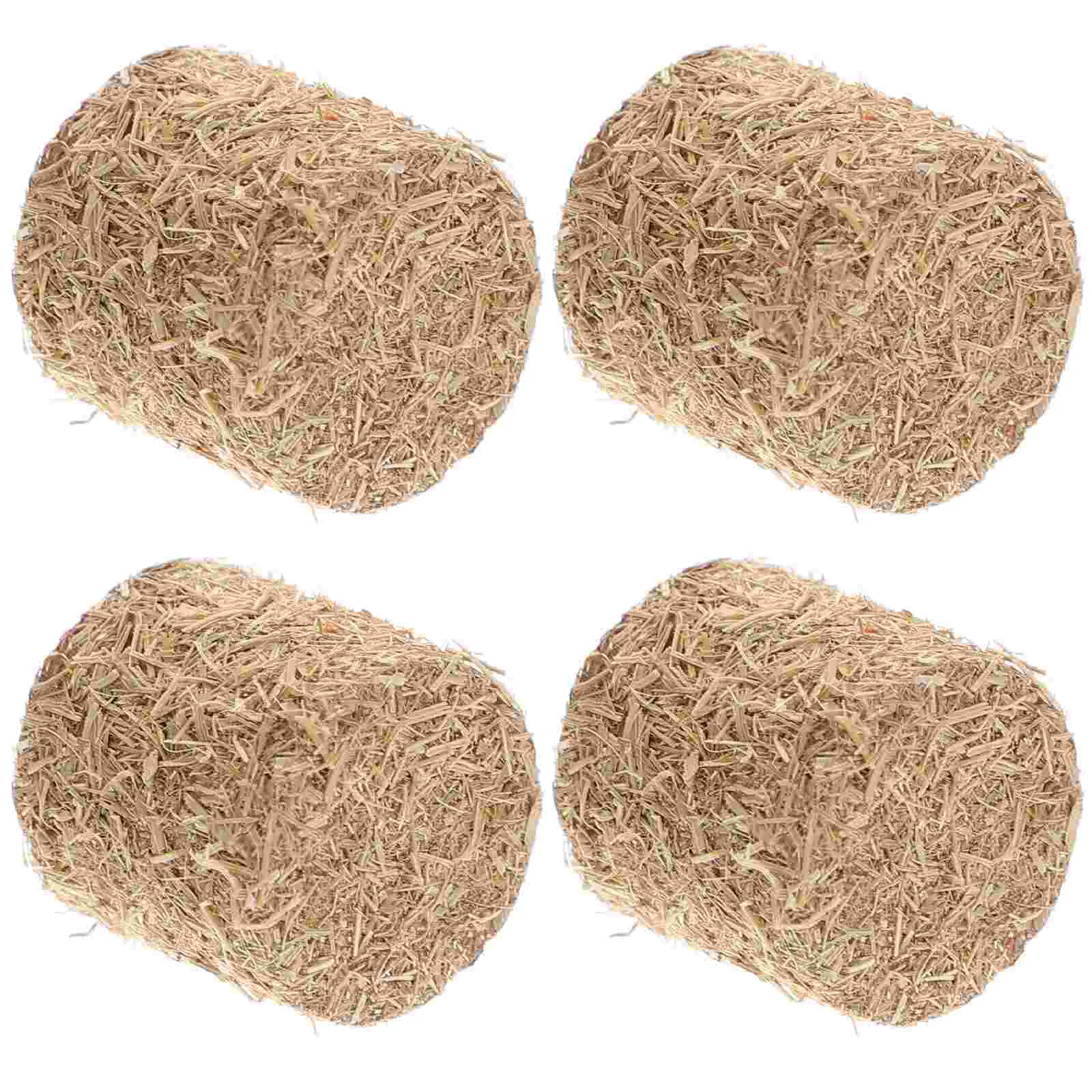 

4 Pcs Mini Haystack Home Decoration Bales Yard Outdoor Party Adorn Wood Scene Layout Prop Adornment