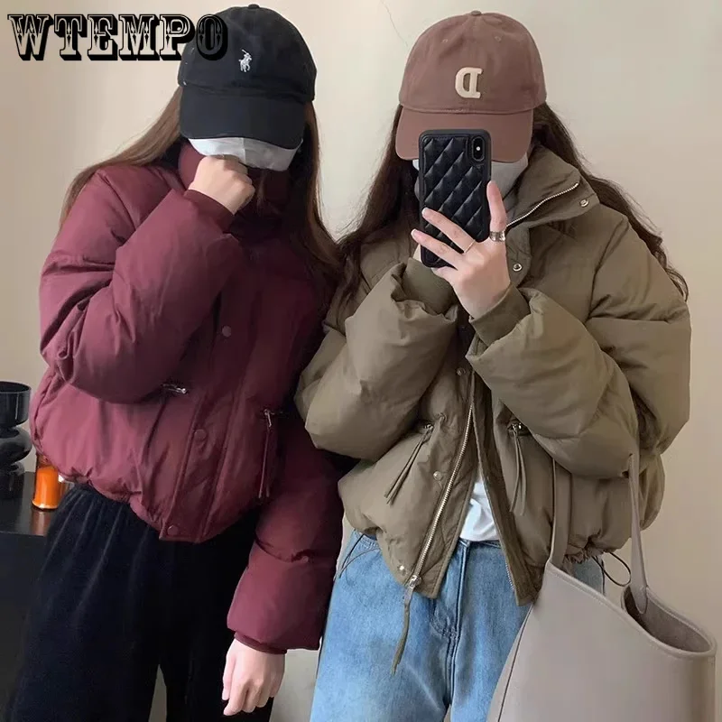 

Women's Bubble Outcoat Short Padded Coat Zipper Quilted Outwear Winter Warm Thicken Loose Crop Puffer Down Jacket