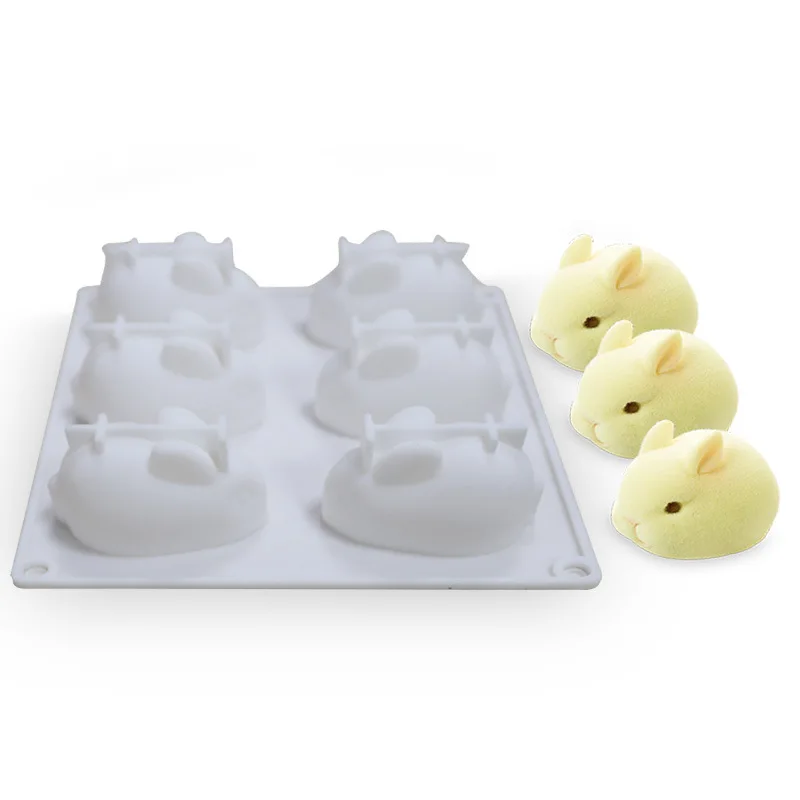 

3D Silicone Mold DIY Lovely Rabbit Animal Mold Ornament Mold Cake Decoration Tools Silicone Mould Resin Cake Mold Kawaii Gift