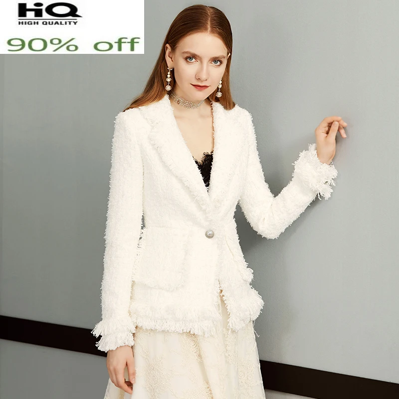 

spring White / autumn women's new slim slimming tweed ladies jacket coat