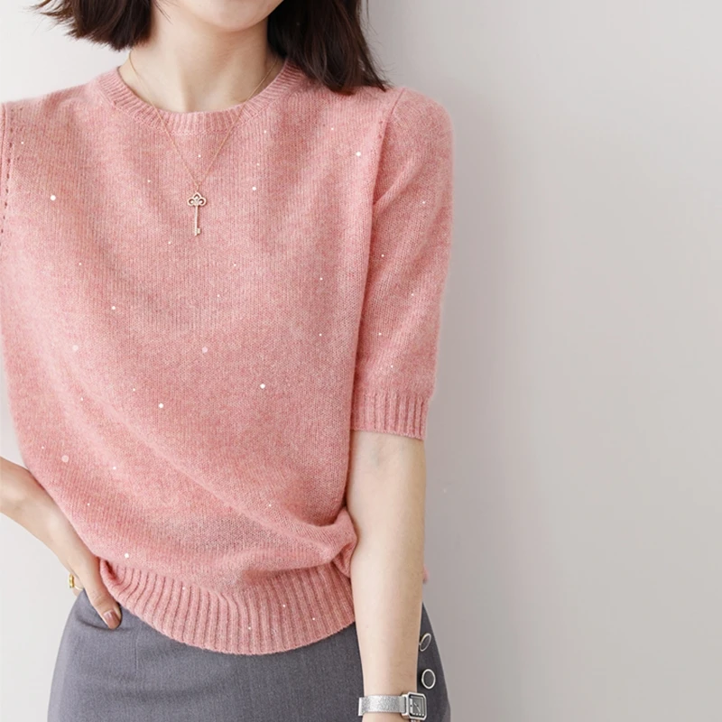 Женская футболка больших размеров с короткими рукавами новинка 2024 летняя мода