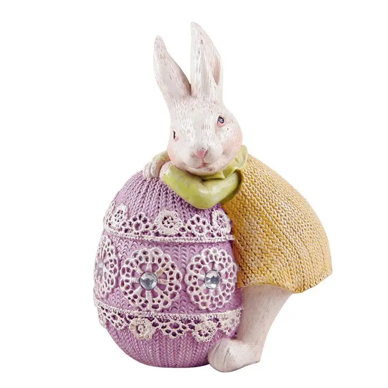 

Весеннее пасхальное яйцо в виде кролика, милые полимерные настольные украшения, украшения для гостиной, домашние подарки, пасхальные фигурки