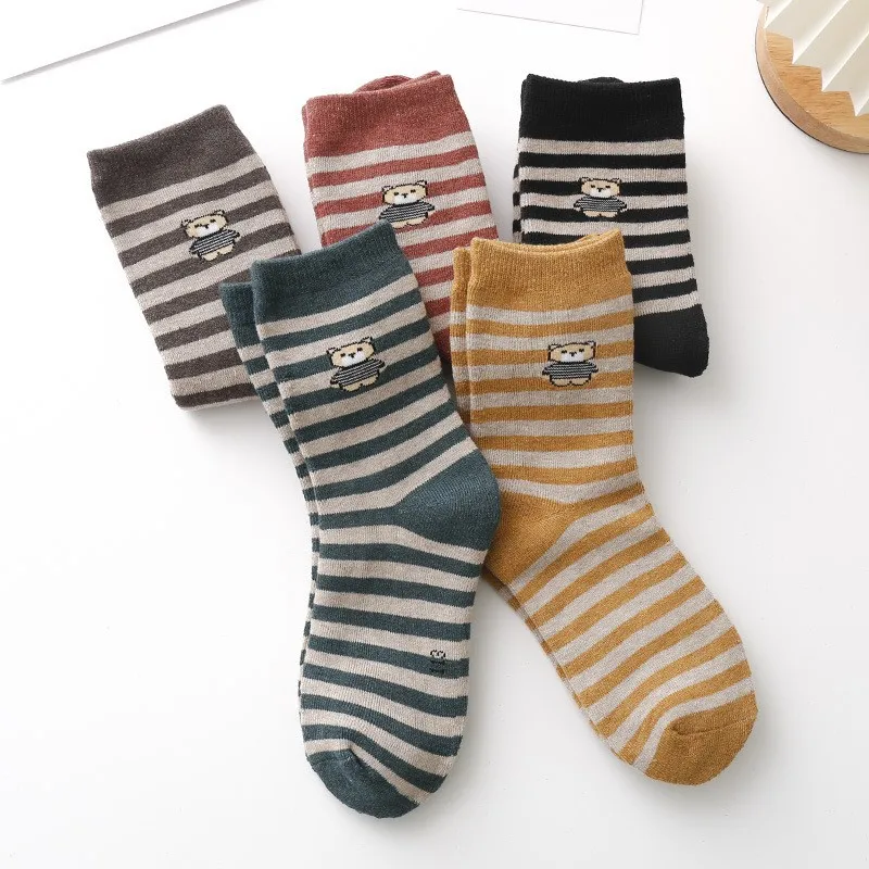 Winter Socks Men's Cotton Thickened Rabbit Velvet Socks Middle Tube Socks Antibacterial Sweat Absorption Odor Prevention
