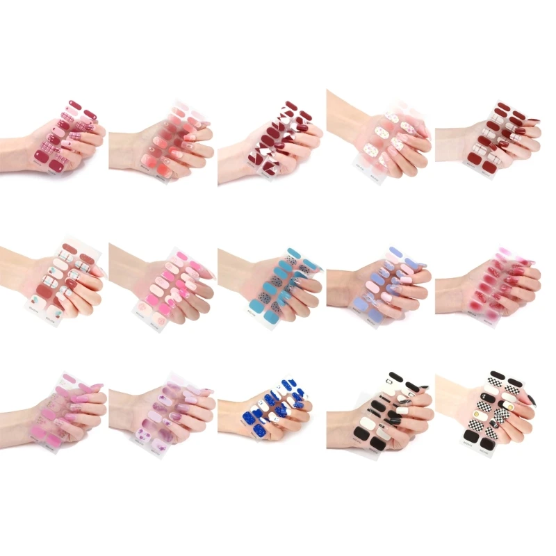 

16 шт., самоклеящиеся наклейки для дизайна ногтей