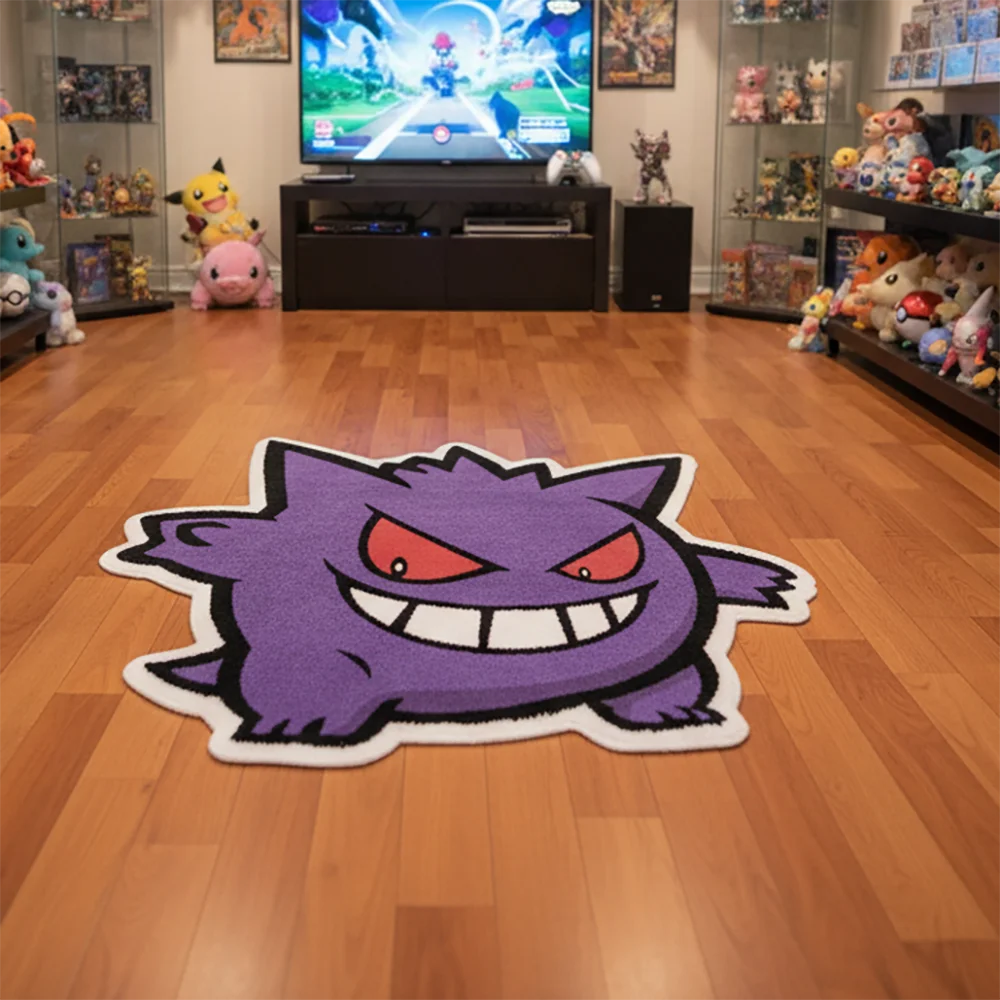 Фото Коврик в стиле аниме Gengar Eevee Pokémon, тот же стиль в качестве окружающего аниме, мягкий напольный коврик, мягкое декоративное одеяло, игровой коврик. №1