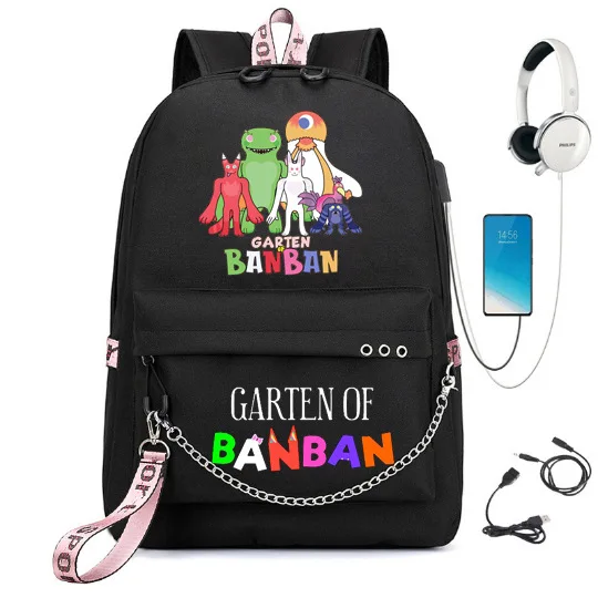 

Сумка для учеников начальной и средней школы Garten of Banban Class Garden Game, школьный рюкзак с USB-разъемом