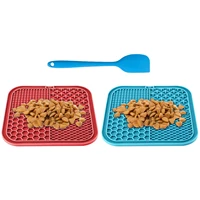 pet licking mat made of food grace silicone material 2 pcs slow feeder dog bowls with 77 suction cups slow feeder dog bowls