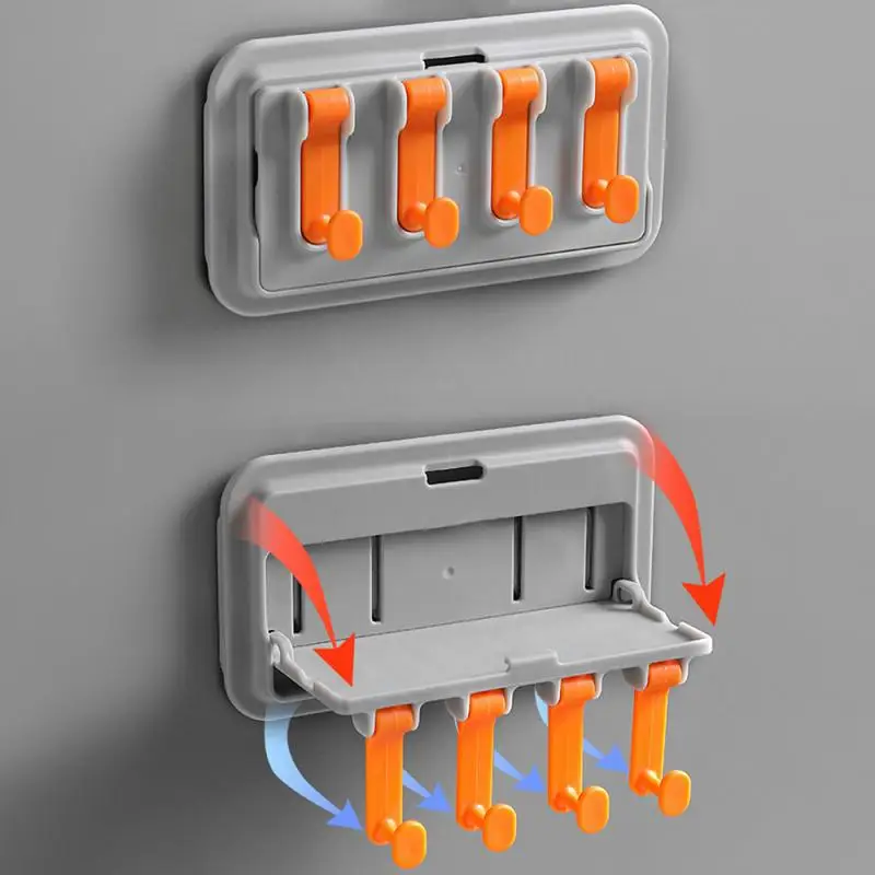 

Новый пластиковый стеллаж для хранения в ванную комнату, настенный крючок без отверстий, инструменты для хранения, кухонная стойка без установки, Складная прочная