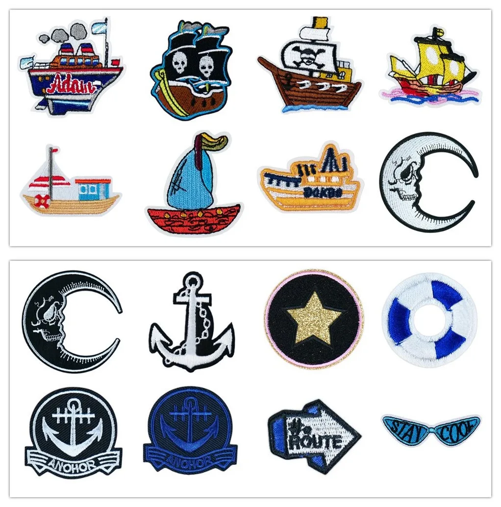10 шт. нашивки с вышивкой Корабль лодка вышитая одежда шляпа сумка материал для