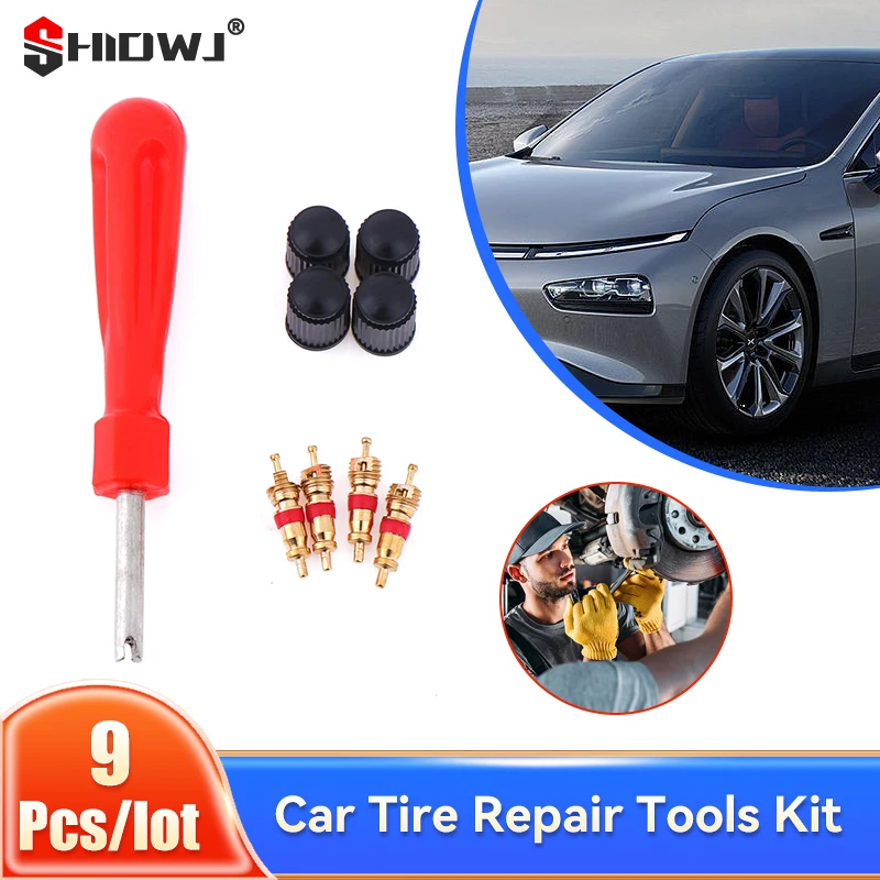 

Набор для обслуживания клапанов шин, комплект из 4 сердечников для клапанов, 4 колпачка для клапанов, 1 Шток Клапана, отвертка, инструмент для ...