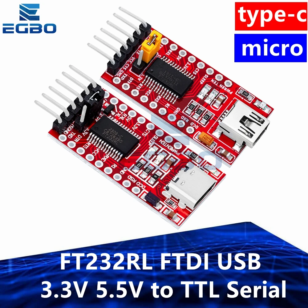 1 ~ 10 adet EGBO FT232RL tip-c Mini FTDI USB 3.3V 5.5V TTL seri adaptör modülü Arduino için FT232 Pro USB'den TTL 232'ye