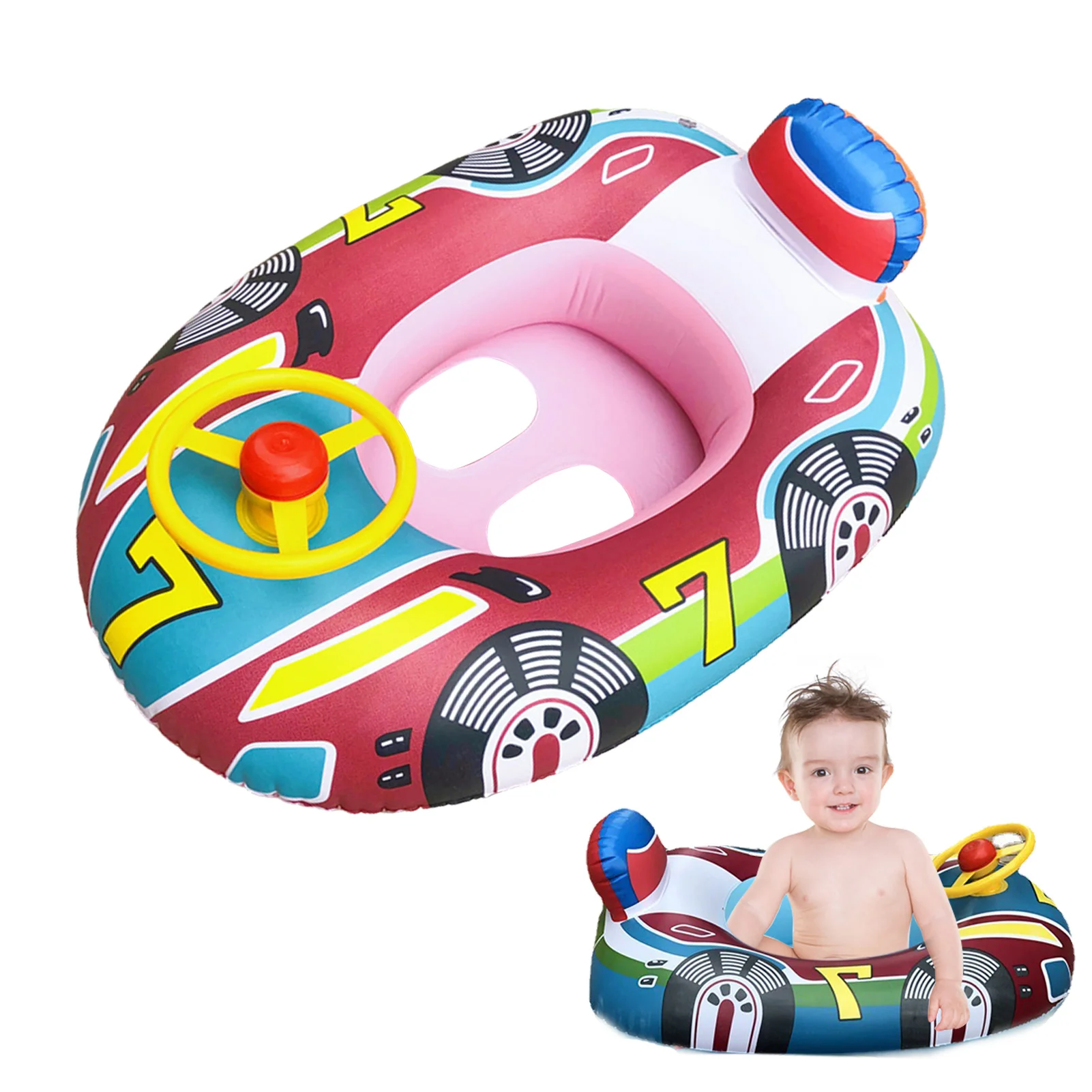 

Inflatable Babies Pool Float Car Pool Swim Floaties For Babies Toddlers Infants Ride-on Swimming Floats Pool Toys For Infant